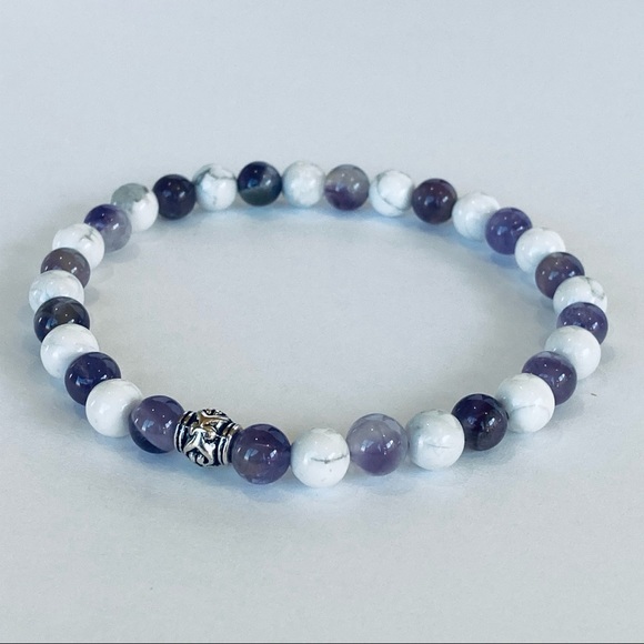 NWT HAND CRAFTED Amethyst Stretch Bracelet Purple 7” Beaded $10 FINAL SALE - Picture 4 of 13